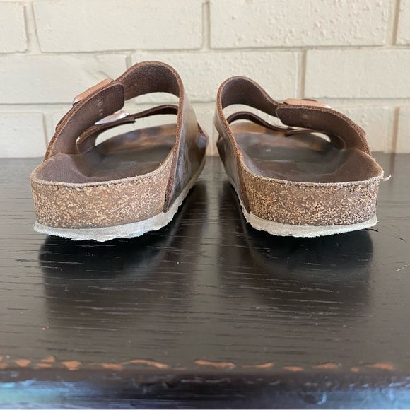 BIRKENSTOCK Arizona Sandals Rose Gold Copper Leather Women’s US 8 EU 39 Comfort - Picture 4 of 6